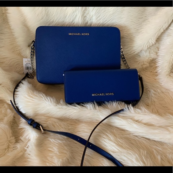 Michael Kors Handbags - MICHAEL KORS BAG & WRISTLET. “COBALT…